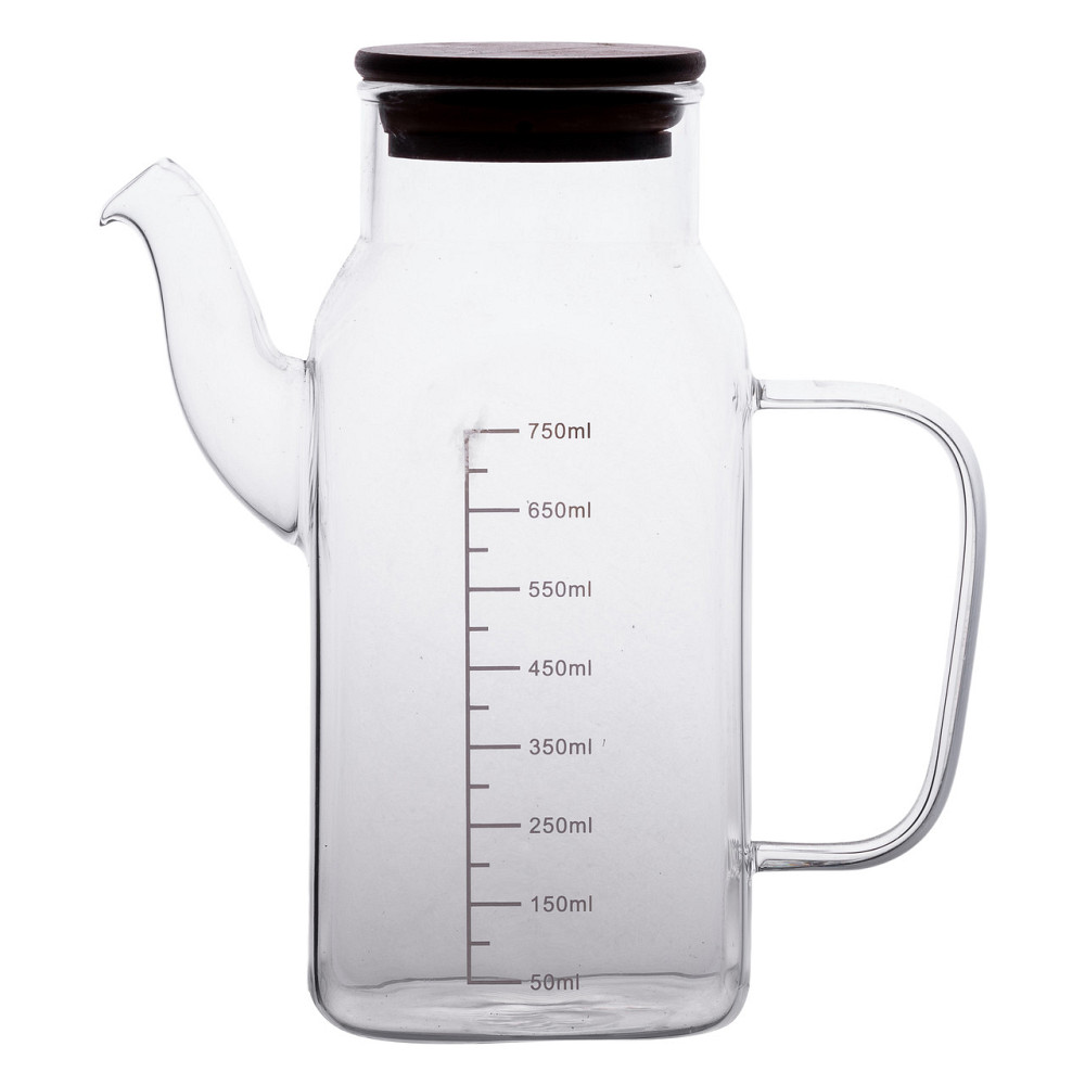 Yiwu Скляна пляшка для олії 750 мл з ручкою та бамбуковою кришкою HP-34-4 Коломыя - изображение 2