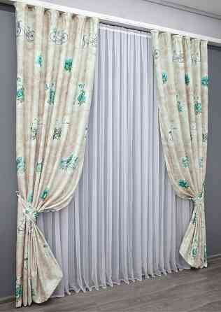 Комплект готових штор VR-Textil Фотоштори № 1327ш Різнобарвний 100х270 см 2 шт (31-716) Київ