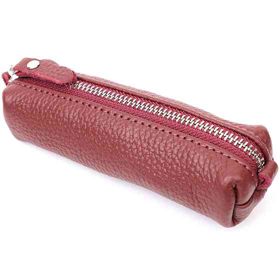 Надійна шкіряна ключниця GRANDE PELLE 11667 Бордовий Київ