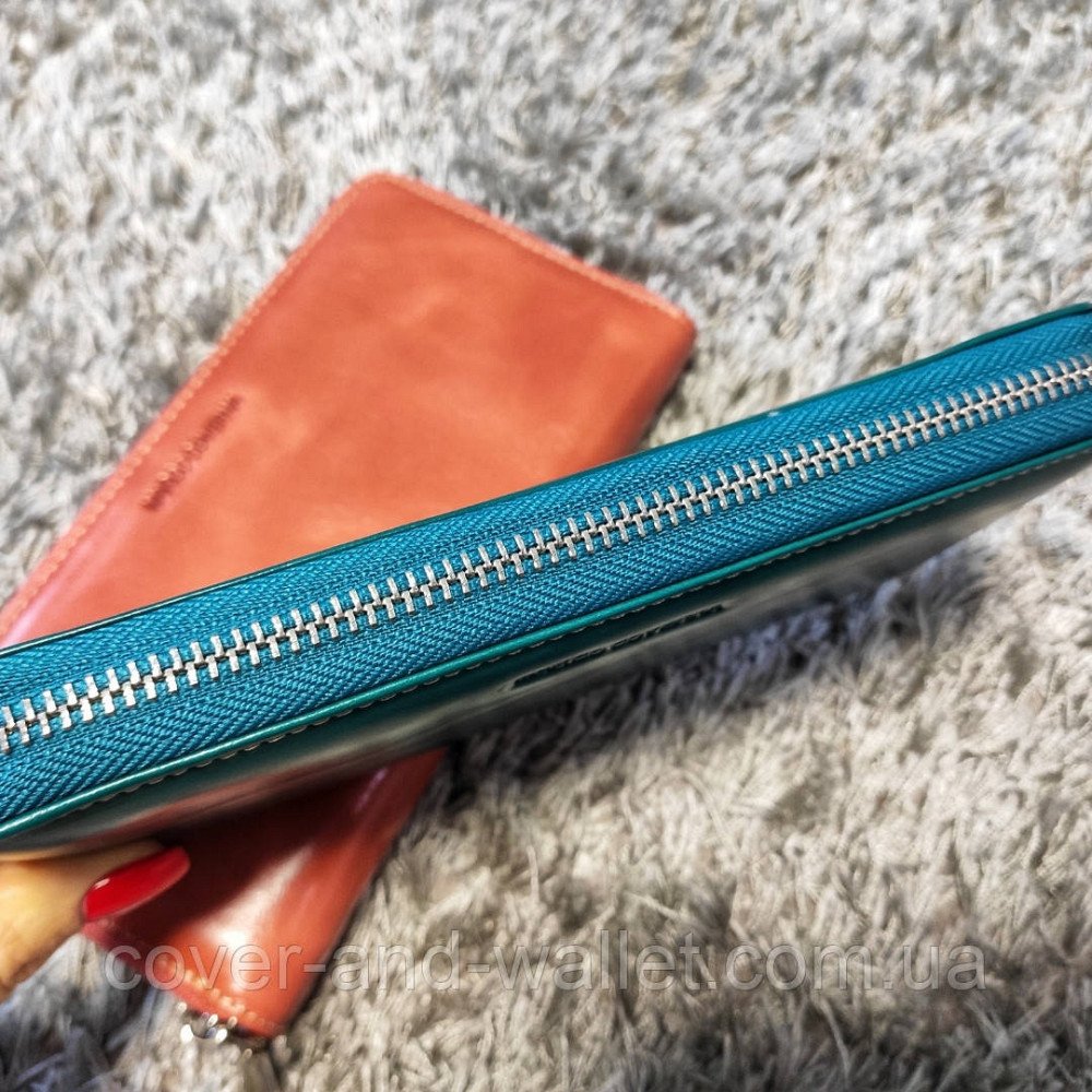 Бірюзовий шкіряний жіночий гаманець на блискавці Marco Coverna Київ - фото 2