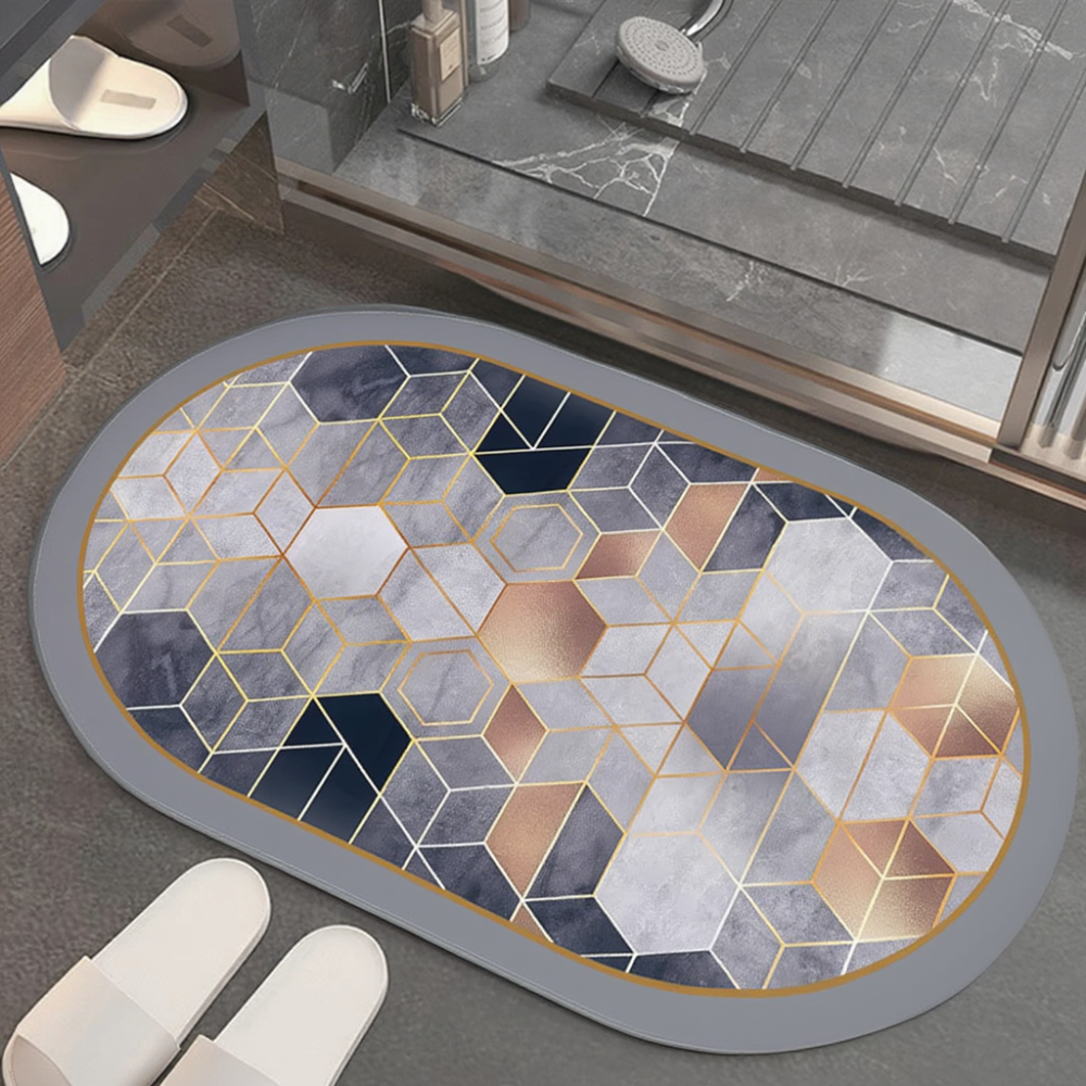 Килимок для душу та ванної кімнати м'який діатомітовий швидковисихаючий антиковзкий для кухні, передпокою 50х80 см BF-011 Кам'янець-Подільський - фото 1