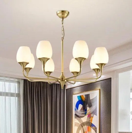Світлодіодна люстра Жоржина 5035 (Золота) на 8 плафонів Вінниця - фото 1