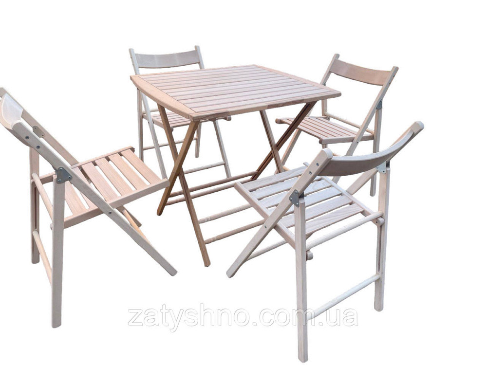 Меблі складні букові 4 стільці та стіл Київ - фото 9