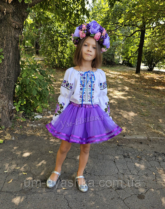 Костюм вышиванка фиолетовый для девочки Кривой Рог - изображение 1