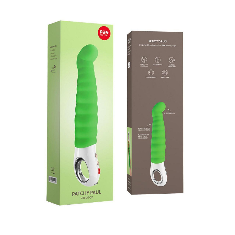 Вібратор точки G Fun Factory PATCHY PAUL fresh green, гнучкий, 12 режимів Sex Aura Київ - фото 8