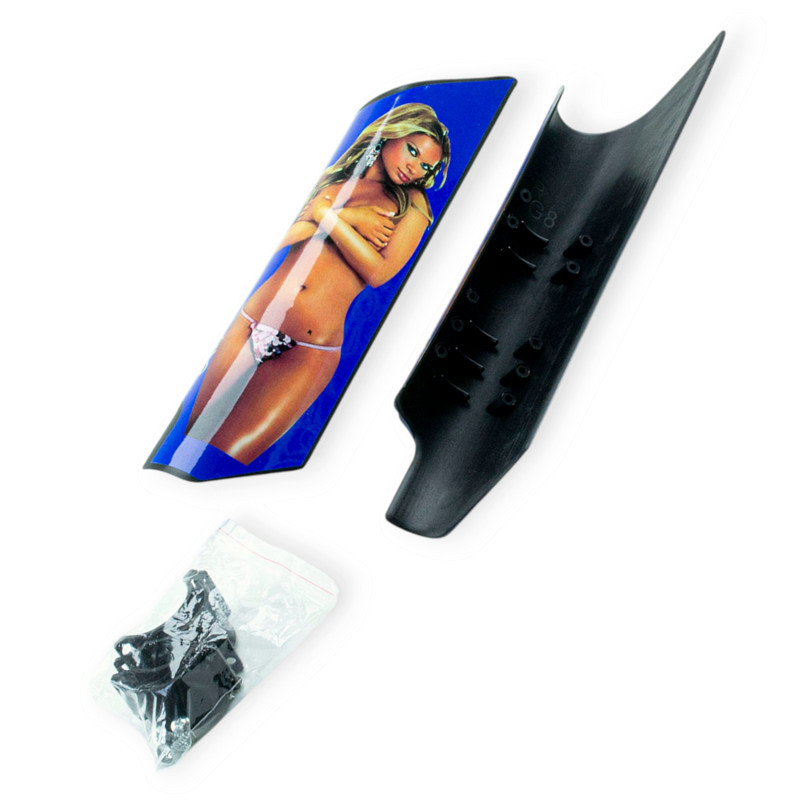 Накладка передньої вилки мопед Дельта (декоративна) синє пір'я Мукачево - фото 1