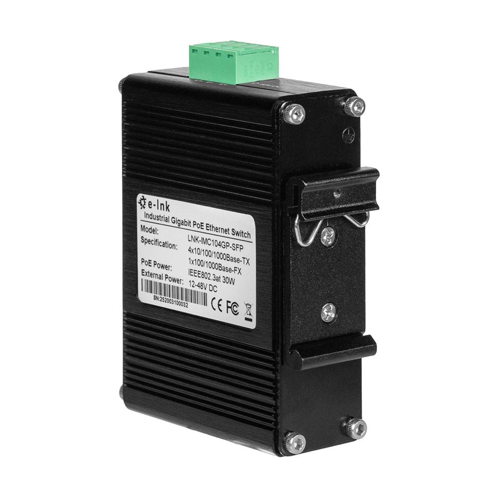 PoE-комутатор 5-портовий E-LINK LNK-IMC104GP-SFP IN 12-48V (73-00126) Київ - фото 15