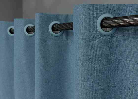 Комплект штор на люверсах VR-Textil Блэкаут двусторонний ASHEN NIGHT № 1852ш Синий 150х270 см 2 шт (37-0292) Киев