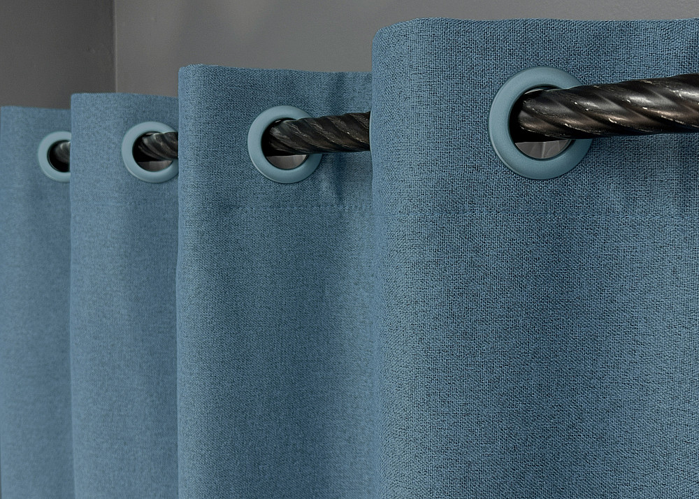 Комплект штор на люверсах VR-Textil Блэкаут двусторонний ASHEN NIGHT № 1852ш Синий 150х270 см 2 шт (37-0292) Киев - изображение 6
