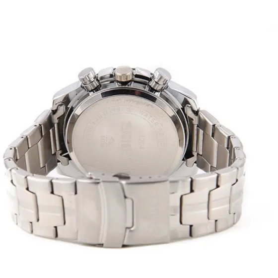 Наручные мужские часы Skmei 1204 direct Серебристый с черным циферблатом Киев