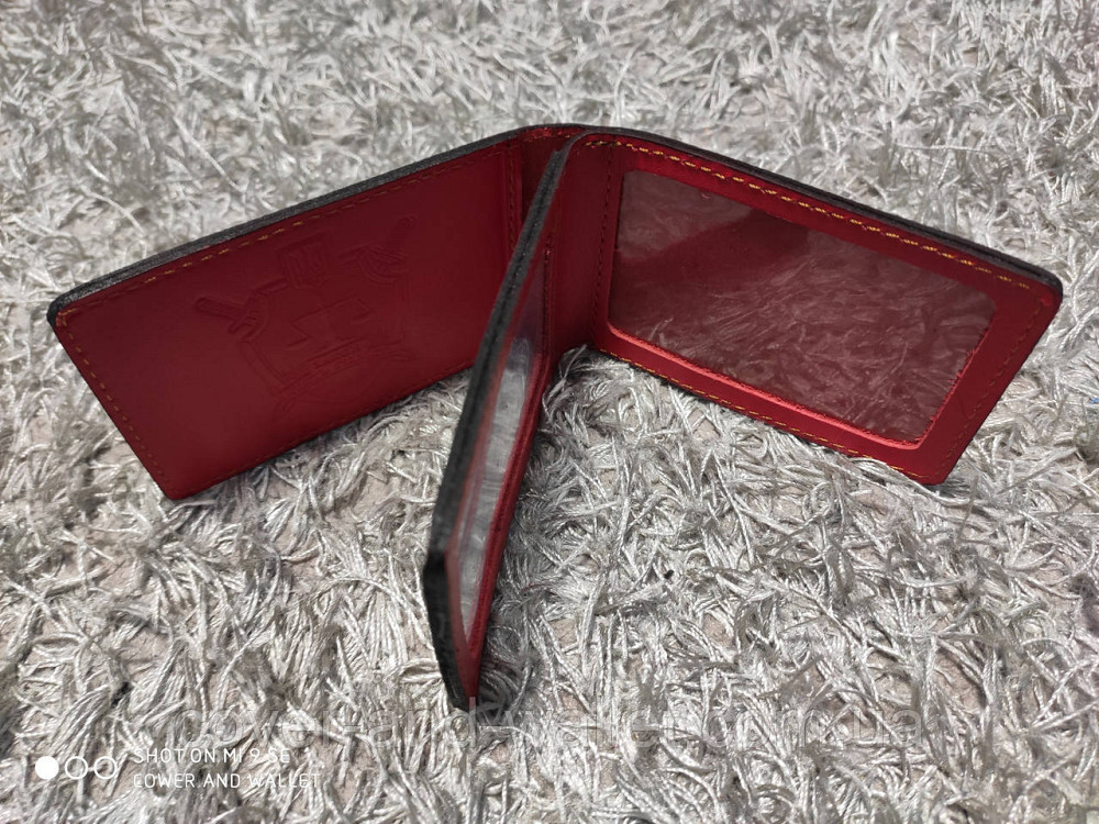 Шкіряна обкладинка на посвідчення Прокуратуру України з додатковим клапаном Київ - фото 2