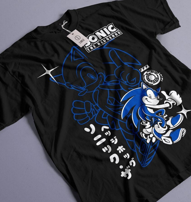 Футболка з аніме принтом Схадов Хедгехог Хероес Сонік оверсайз (S/M/L) Чорний AnimeJ0816 Дніпро - фото 1