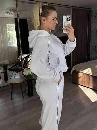 Женский теплый прогулочный костюм двойка с дабл флиса полар Белый, 42/44 Одесса