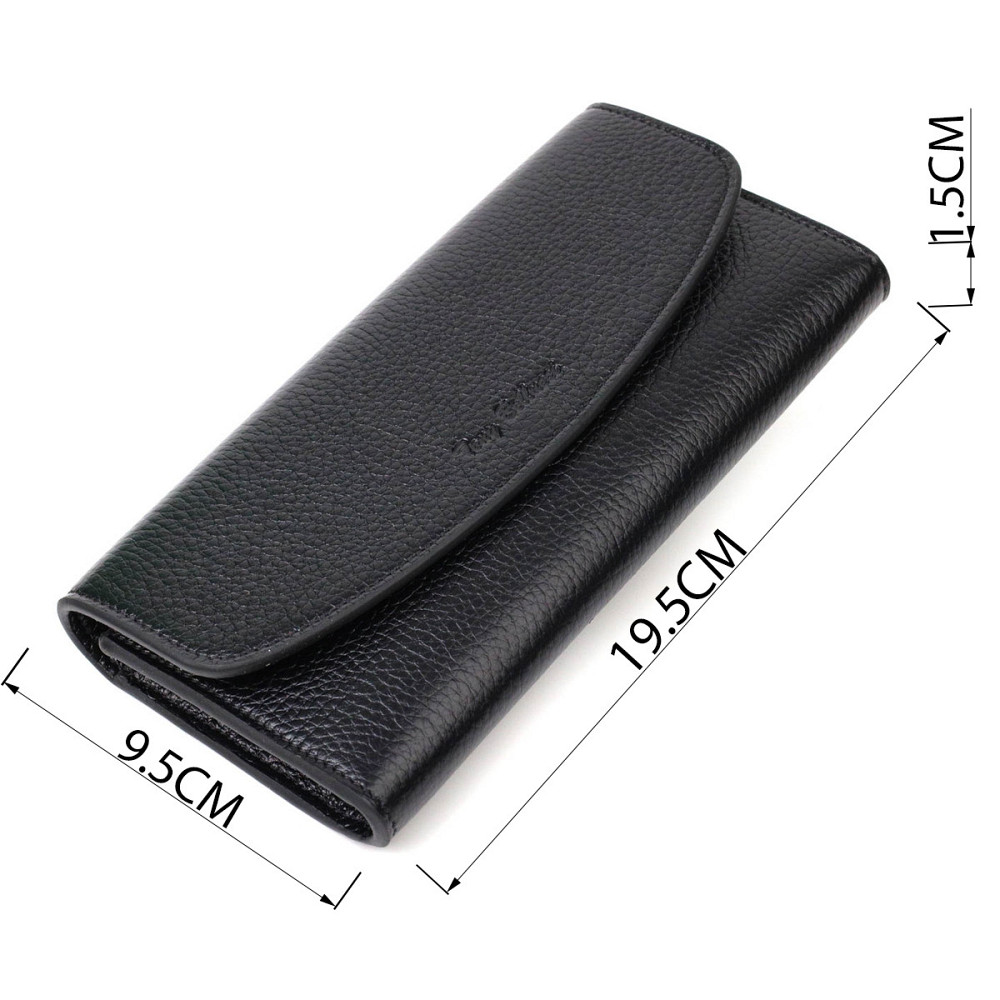 Классический женский кошелек с монетницей на молнии из натуральной кожи Tony Bellucci 21966 Черный Киев - изображение 8