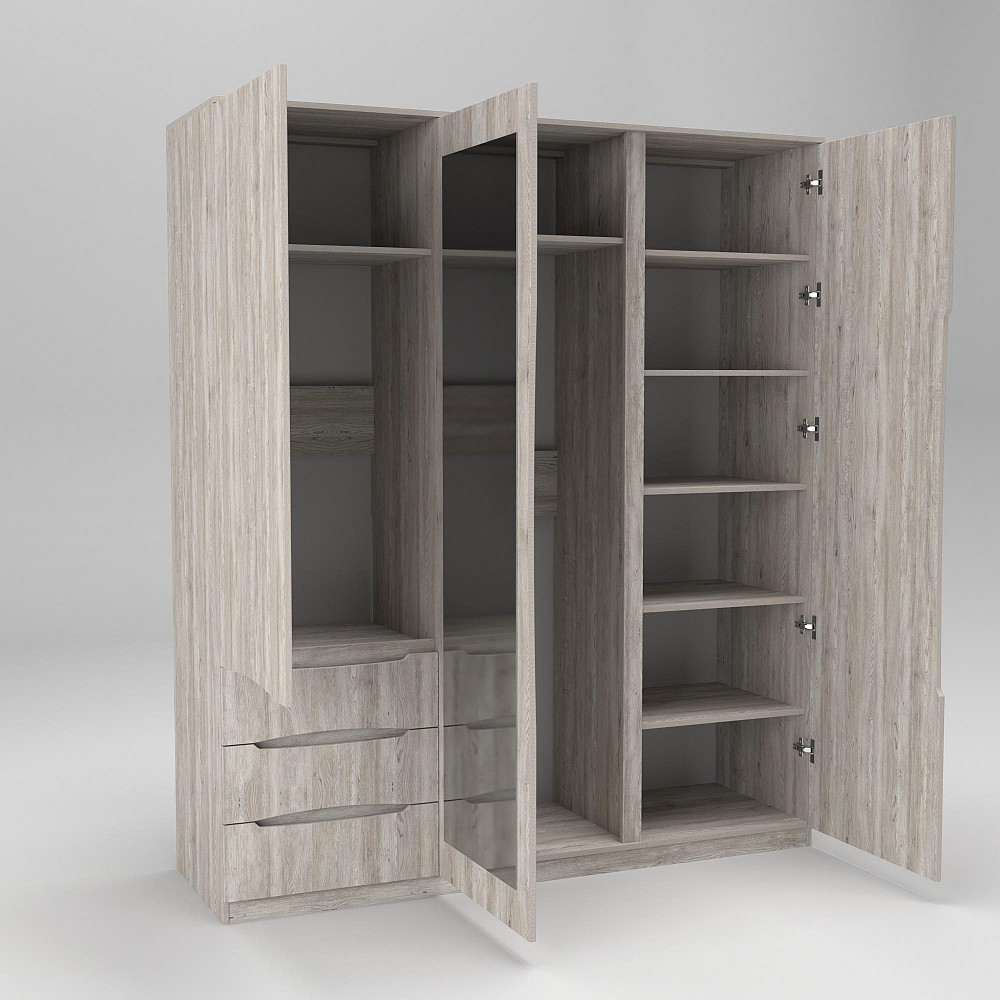 Шкаф Дельта 2, Самоа Димчастий, 1800х550х2100 Львов - изображение 2