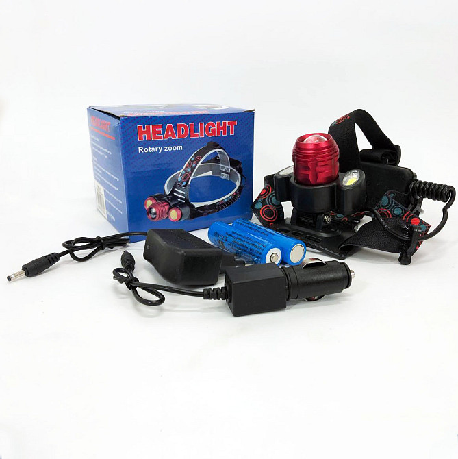 Ліхтар на голову діодний 2117-T6+2COB, Налобна лампа, Ліхтар налобний з RO-272 червоним діодом Київ - фото 4