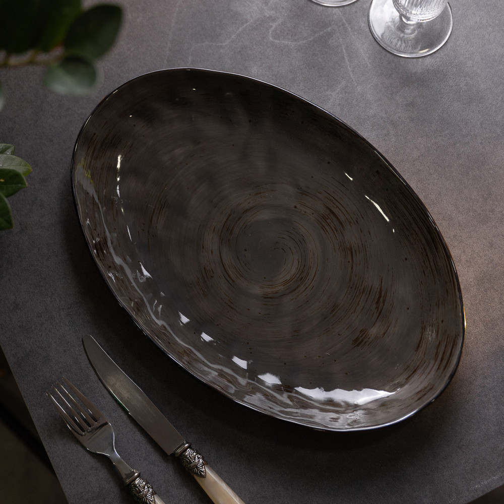 TS Kitchen Тарілка порцелянова плоска овальна 35 х 23.5 см сервірувальне блюдо для нарізки Lugi Коломыя - изображение 6