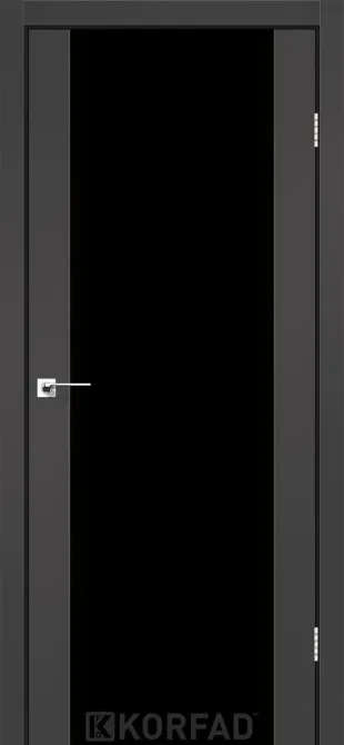 Міжкімнатні двері Корфад SANREMO SR-01 Super PET антрацит, triplex скло чорне 700х2000 мм Київ - фото 1