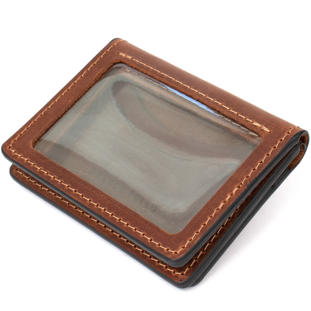 Шкіряна компактна візитниця Коричневий (GRANDE PELLE) Київ - фото 6