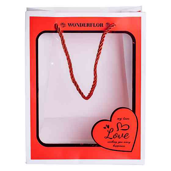 Yiwu Набір подарункових пакетів з паперу Love з віконцем 12 шт 18×10×23 см HP-10359-17 Коломия