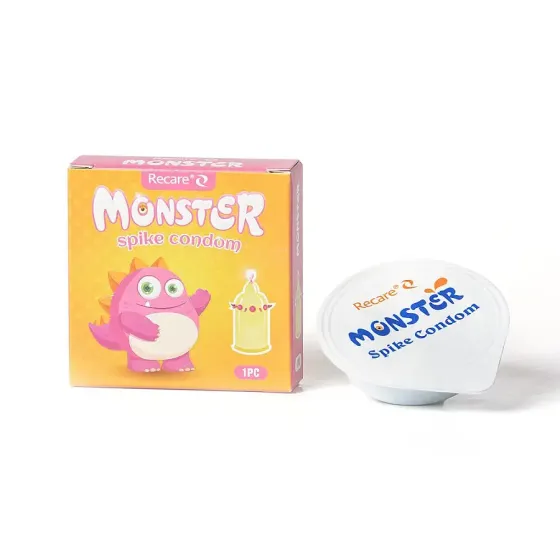 Насадка на член Recare Pink Monster Spike Condom (презерватив с шариками и усиками) Львов