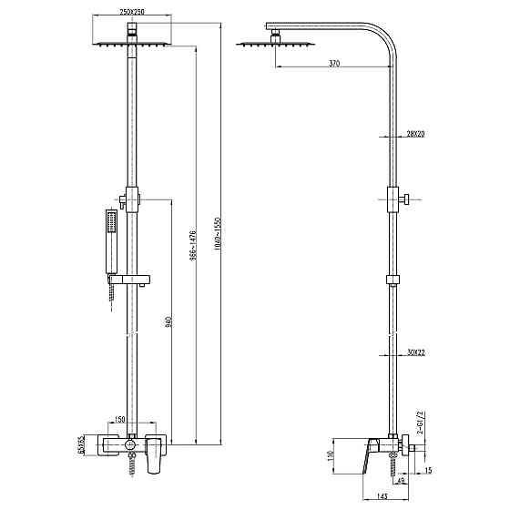 Душова система TOPAZ LEXI TL 21702-H57-BL Луцьк