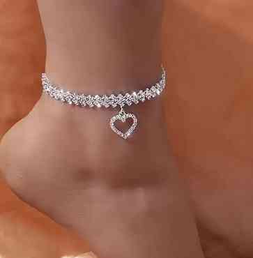 Браслет на ногу модний Сердечко Київ