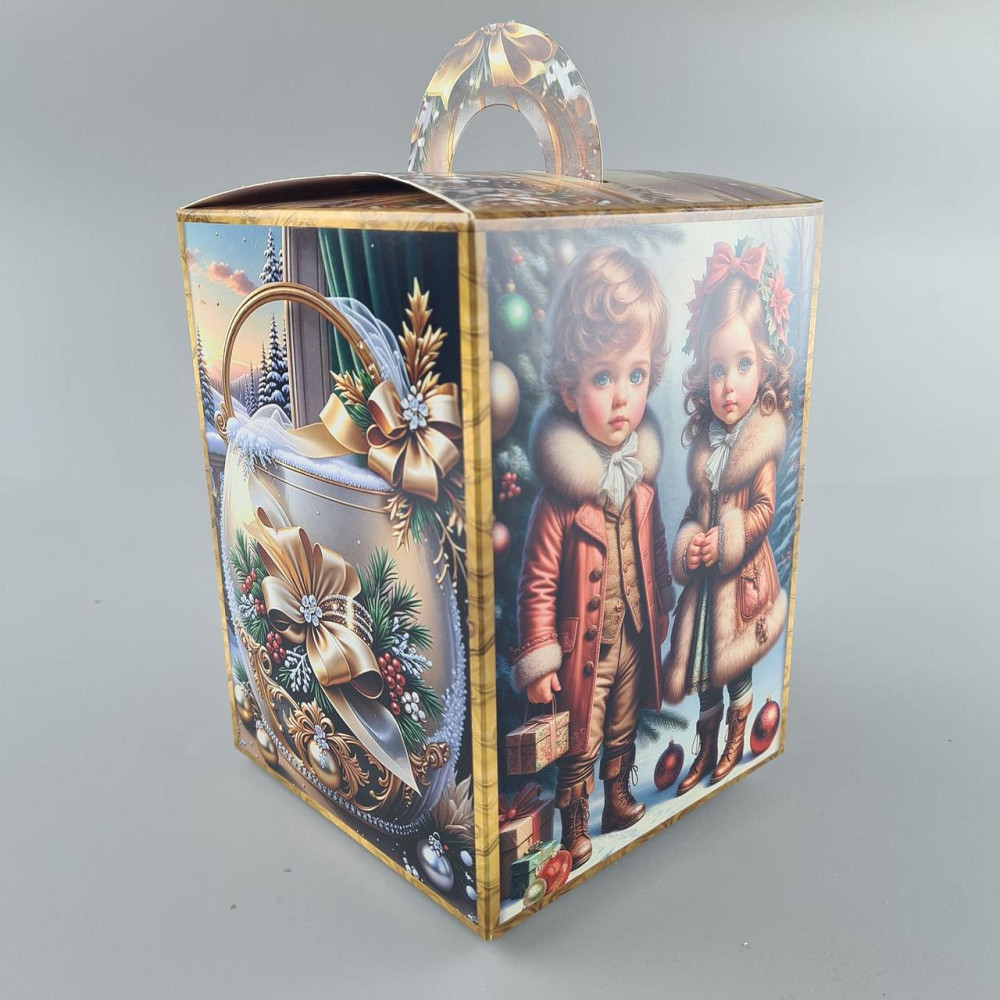 Новогодняя подарочная картонная упаковка для конфет (700грм) №219 