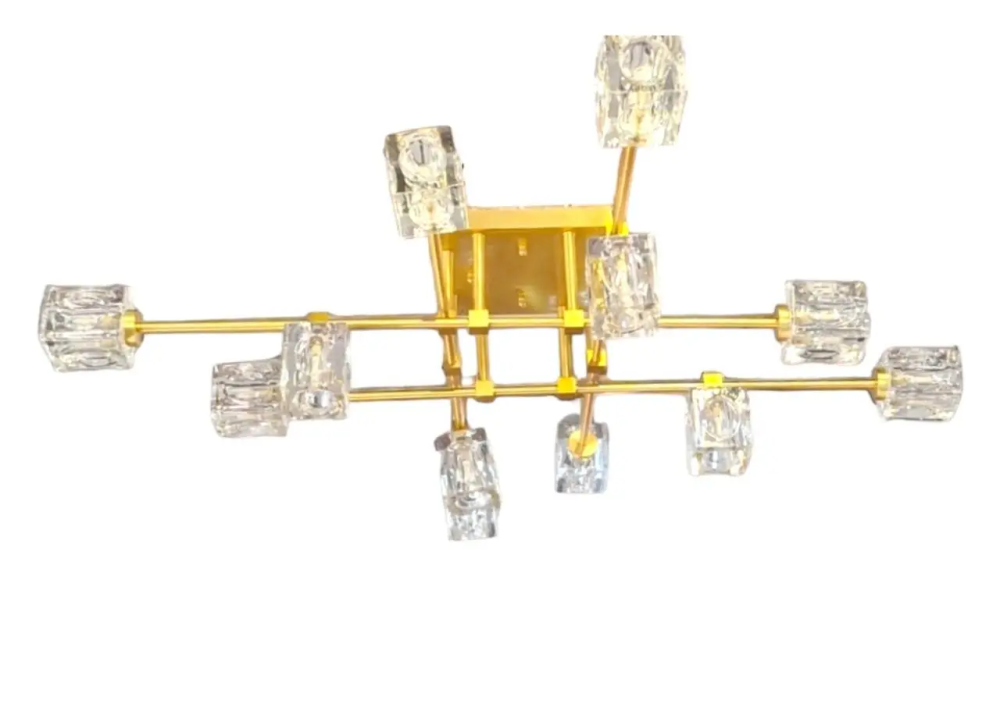 Світлодіодна люстра Кришталь 8821 (Золотиста) на 12 плафонів Вінниця - фото 2