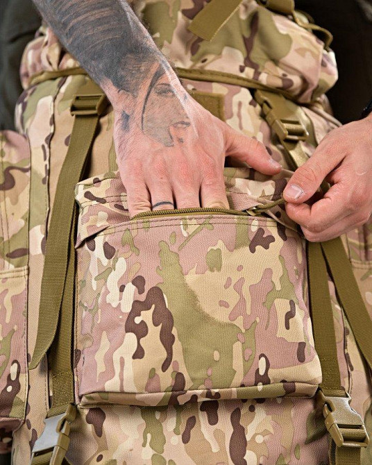 Тактичний рюкзак із металевим каркасом на 100 літрів. Каркасний рюкзак мультикам РП7467 Одеса - фото 8