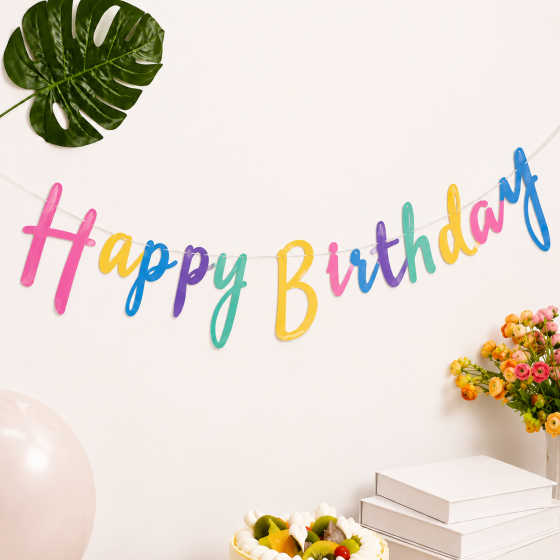 Гирлянда Happy Birthday разноцветная бумажная на день рождения Киев