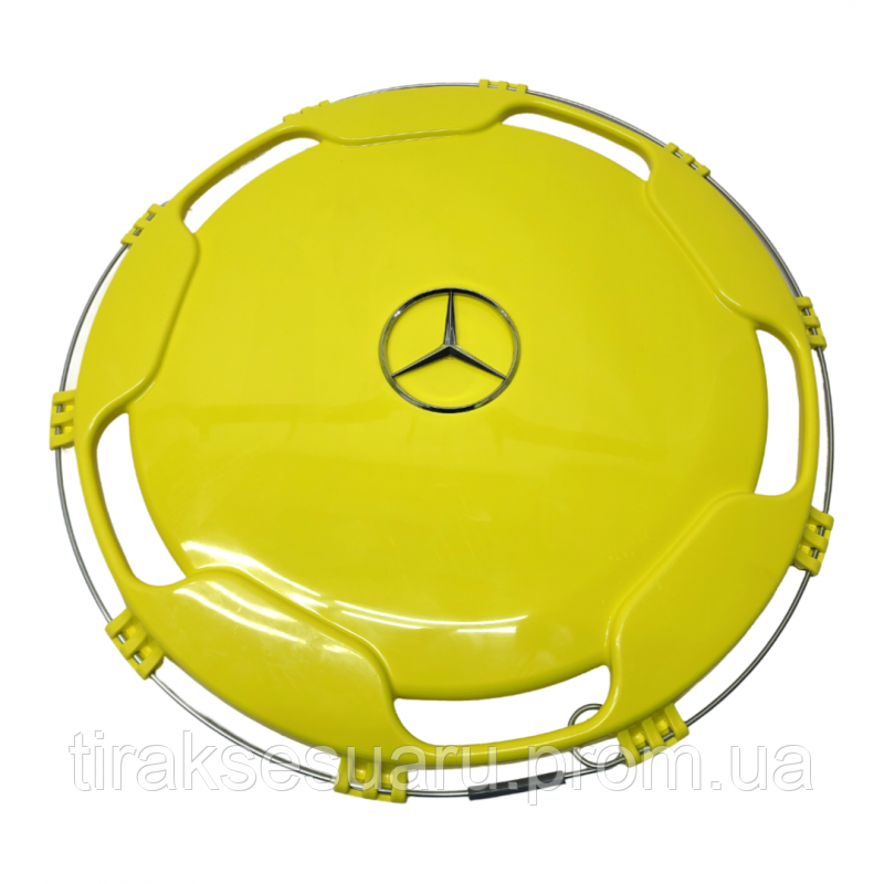 Ковпак колеса 22.5 задній (пластик,жовтий із логотипом) Mercedes. Ковпаки на колеса 22.5 задні Луцьк - фото 1
