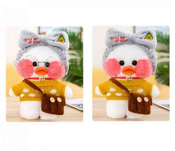 М'яка плюшева іграшка качка Лалафанфан / Lalafanfan 30 см Біла/Рожева Киев