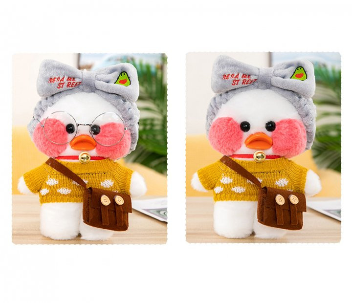 М'яка плюшева іграшка качка Лалафанфан / Lalafanfan 30 см Біла/Рожева Киев - изображение 2