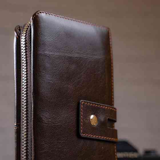 Чоловічий клатч в гладкій шкірі Коричневий (Vintage) Київ