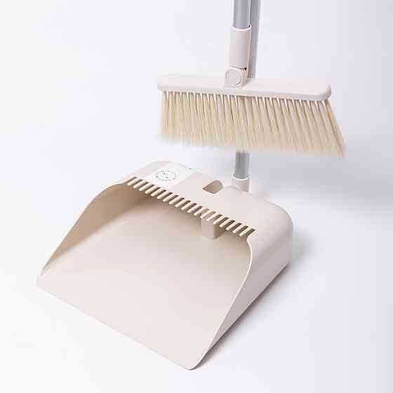 Набір віник і совок на довгій ручці для підлоги 25×24×100 см щітка віник для прибирання Бежевий HP-45-15BE Київ