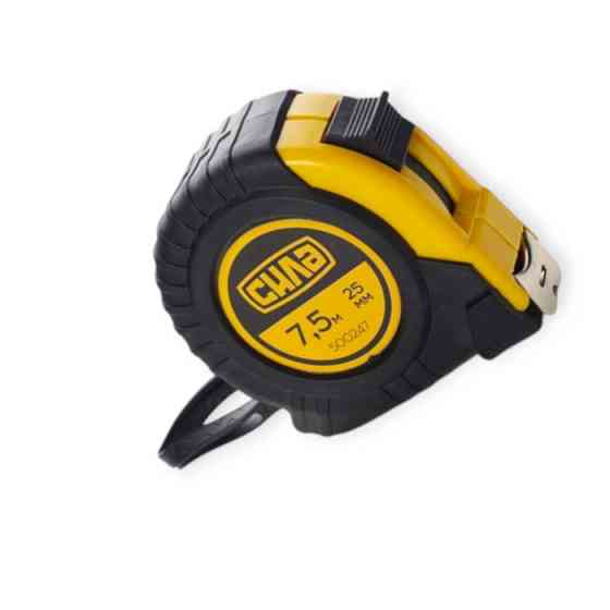 Рулетка 7,5м x 25мм обрезиненная, стопор полотна, ABS пластик Мукачево