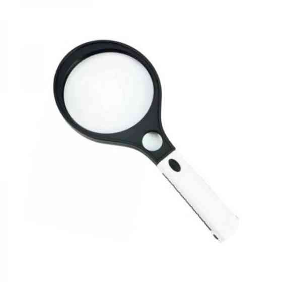 Ручна лупа Magnifier MG80150-B, вивел.- 2X, 10X, діам. - 150 мм, 30 мм з Led Полтава