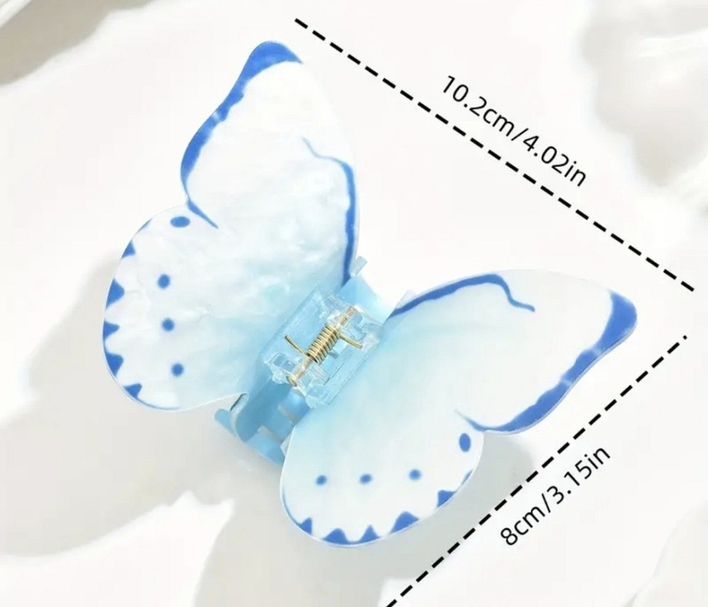 Заколка-крабік метелик Блакитний Смела - изображение 2