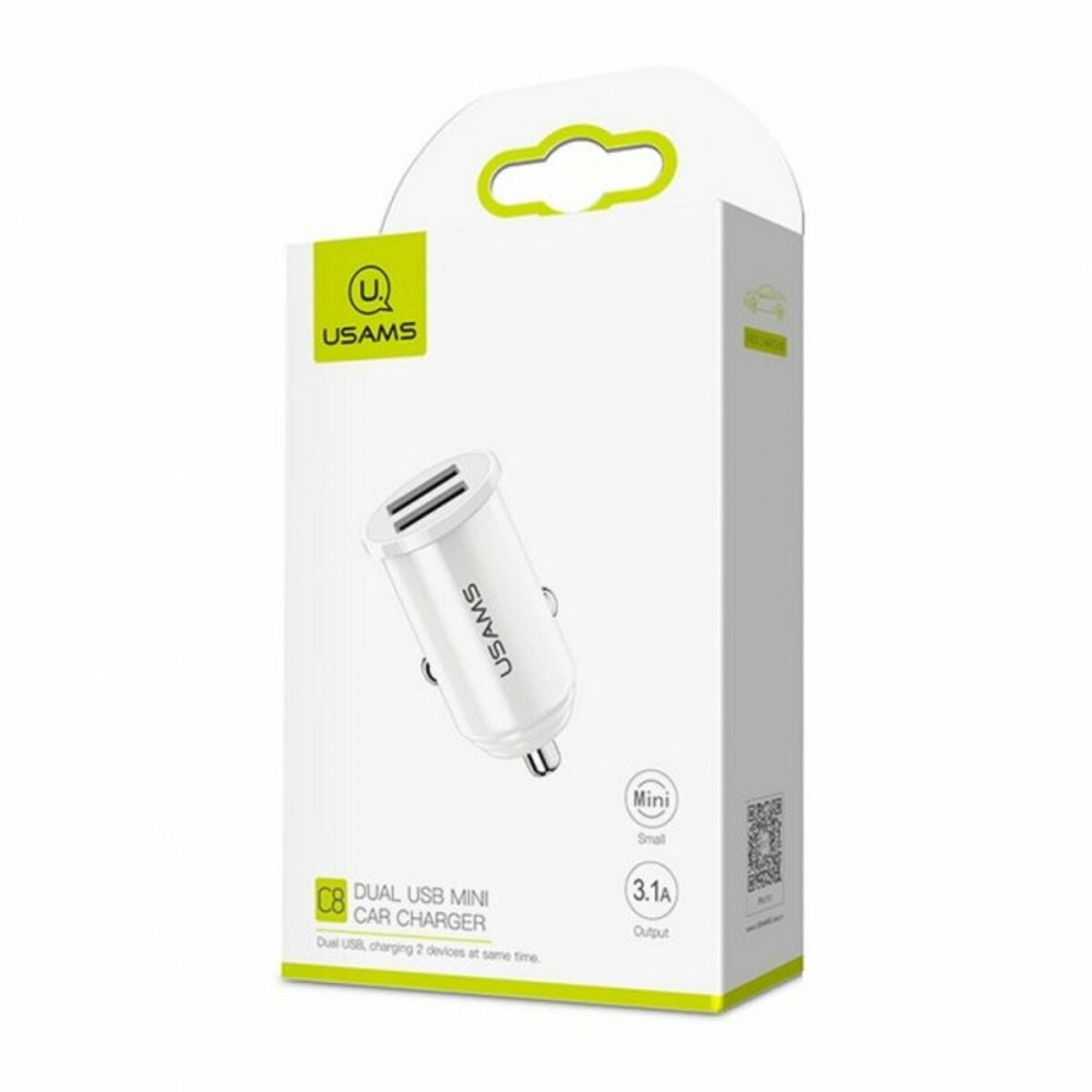 АЗП Usams US-CC050 C4 2.4A Dual USB Mini Car Charger White Киев - изображение 2