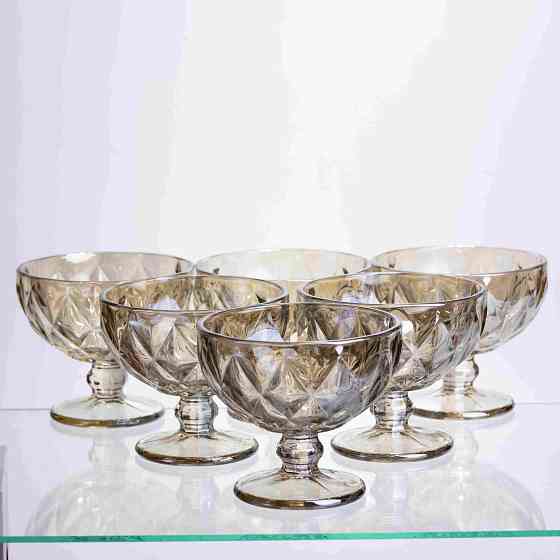 Набір креманок Citrine 300 мл HP-19-283 6 шт десертна ваза тарілка для десертів прозорий Коломия