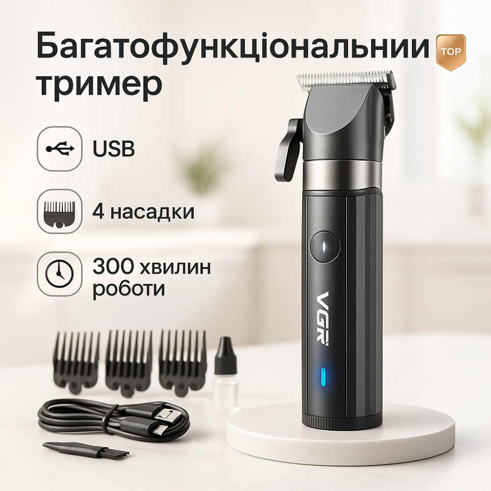 Профессиональный триммер для бритья VGR V-687, Бритва тример машинка, Универсальный триммер для мужчин DC-95 Львов - изображение 20