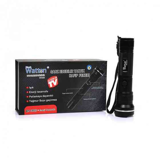 Фонарик мощный аккумуляторный широкоугольный Watton WT-010 Cree T6 ручной карманный фонарь Каменец-Подольский