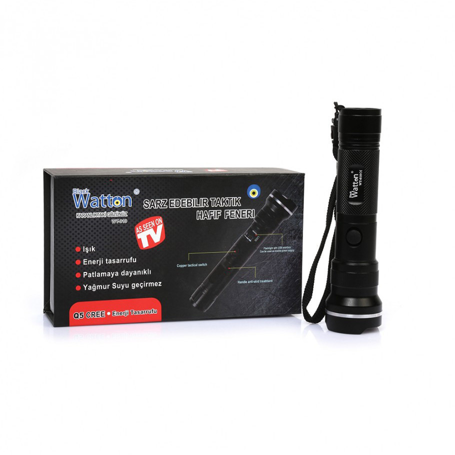 Фонарик мощный аккумуляторный широкоугольный Watton WT-010 Cree T6 ручной карманный фонарь Каменец-Подольский - изображение 6