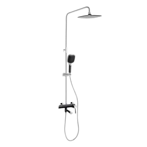 Душова система універсальна Qtap Grand на три споживачі (з виливом) QTGRABCR1004 Chrome/Black Київ