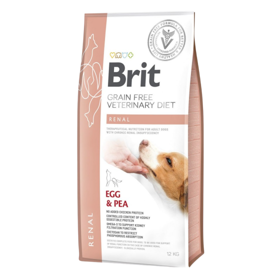 Сухий корм Brit GF VetDiet Dog Renal для собак, при нирковій недостатності, з яйцем, горохом та гречкою, 12 кг Вінниця