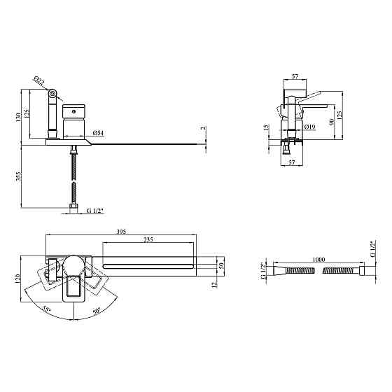 Змішувач-приставка для біде Kroner KRM Zenda - W025 Київ