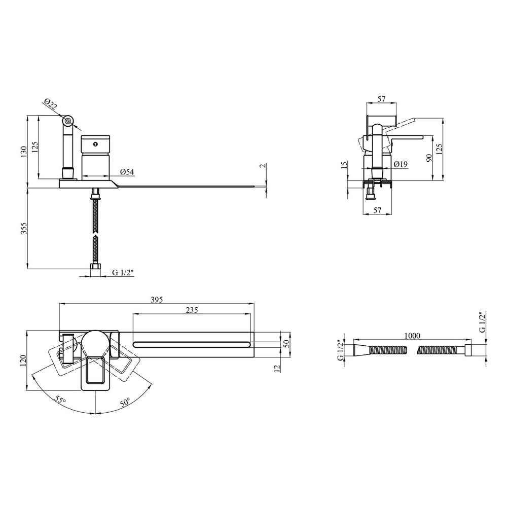 Змішувач-приставка для біде Kroner KRM Zenda - W025 Київ - фото 2