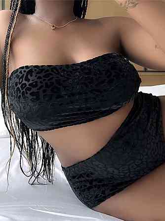 Раздельный купальник большого размера вельветовый 4XL черный Киев