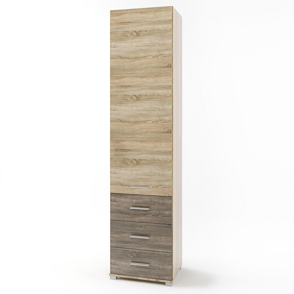 Шафа-пенал закрита з ящиками Еверест Бриз-17 сонома + трюфель (DTM-2274) Дніпро - фото 2